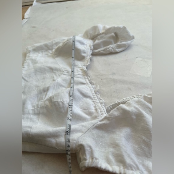 Aritzia Wilfred Wander Linen Blouse Organic Linen Bustier Blouse Size S White - Picture 7 of 9